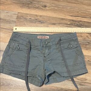 Army Green Drawstring Cargo Shorts